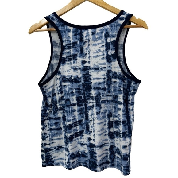 Lucky Brand Blue White Tie Dye Tank Summer Top, Medium - Picture 2 of 4